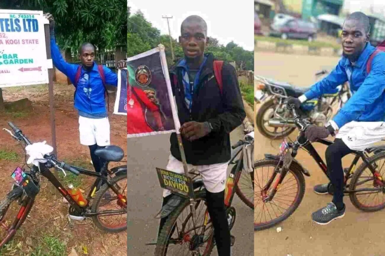 Davido Tells Man Riding Bicycle From Benue to See Him To Return Home