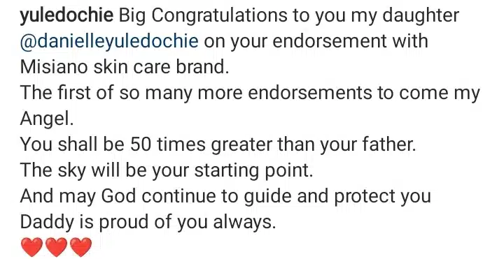 Yul Edochie’s Daughter, Danielle Bags Ambassadorial Deal With Skin Care Brand