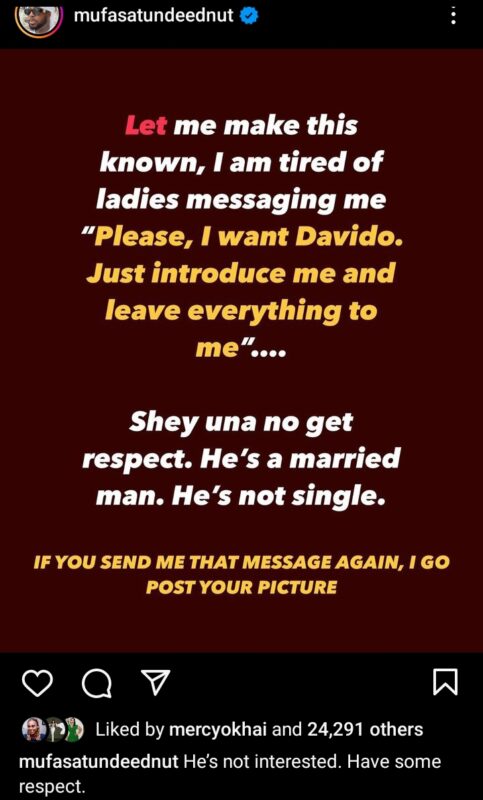 Tunde Ednut Slams Ladies Sliding into His DM Requesting for Davido’s Phone Number