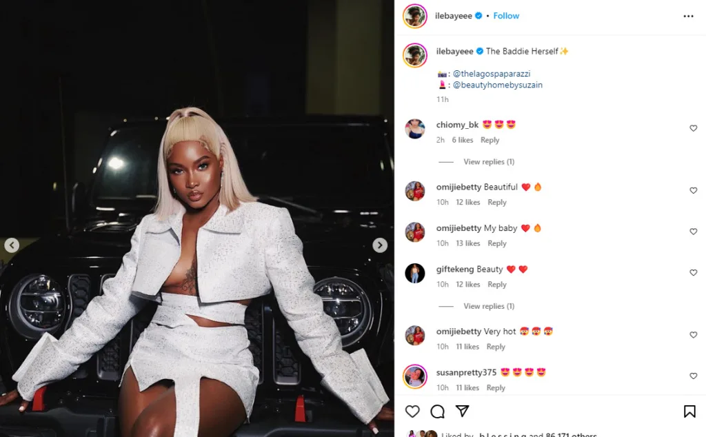 Ilebaye responds to trolls on her outfit at Davido’s party