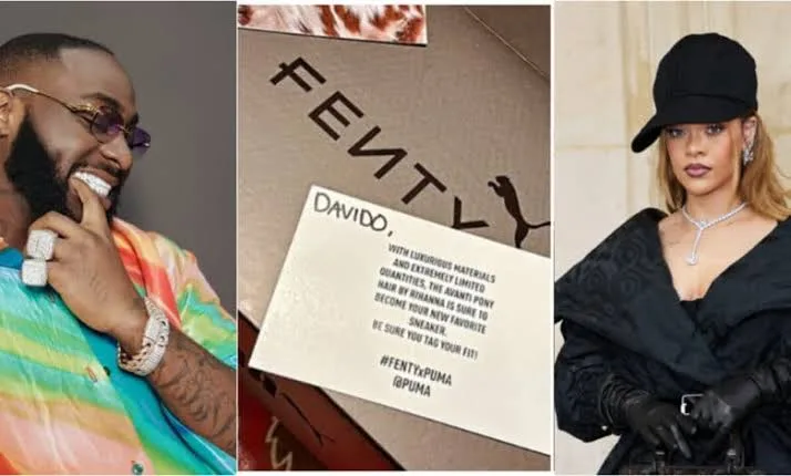 Davido Excited as Rihanna Gifts Him Expensive Kicks From Her Brand